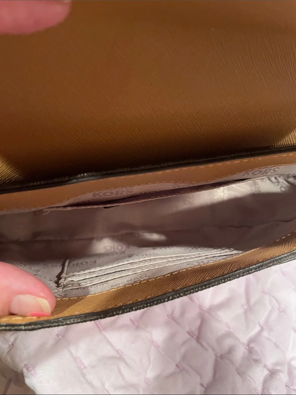 Michael Kors Tan and Dark Brown Crossbody Bag - Sleek Women's Shoulder Purse - Picture 5 of 5